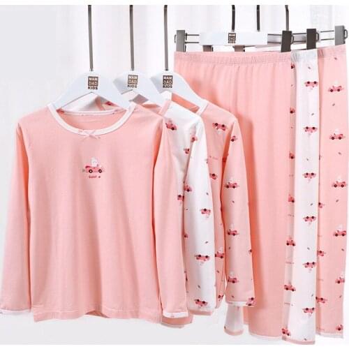 Girls cotton underwear set autumn winter pajama set for kids causal sleepshirt sleeping pants kids long johns homewear set gift
