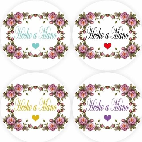 DouxArt 100 Pieces 4cm Stickers Hecho a Mano, Purple Garland Wedding Party Baptism Communion Boxes Labels Envelopes Seals