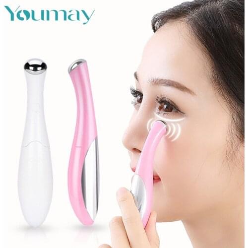 Youmay Mini Electric Vibration Eye Massager Anti-Ageing Wrinkle Dark Circle Removal Rejuvenation Facial Lifting Massage Stick