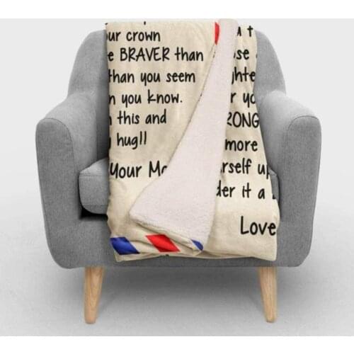 Fleece Blanket to My Daughter Son Wife Letter Printed Quilts Air Mail Blankets Positive Encourage and Love Gifts