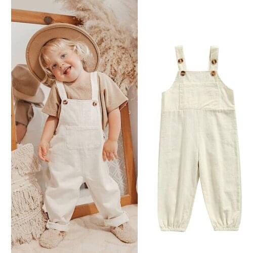 FOCUSNORM 2 Colors Kids Girls Boys Lovely Suspender Overalls Solid Color Button Shoulder Straps Bib Pants Outfits 1-6Y