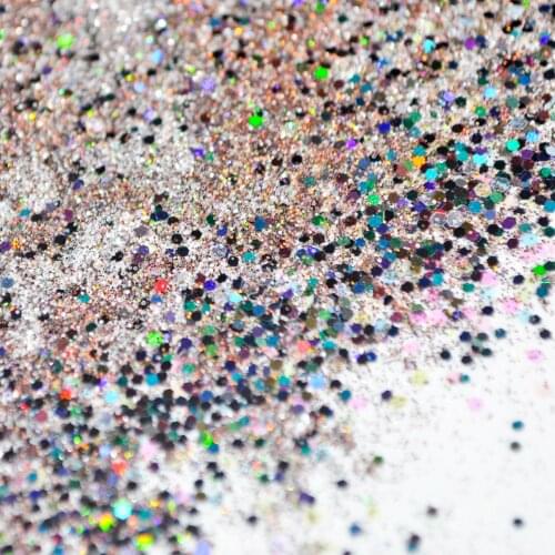 Holographic Nail Glitter Laser Silver Brown Mix Nails Powder Sequins For Gel Nail Art Decoration, DIY Body Art