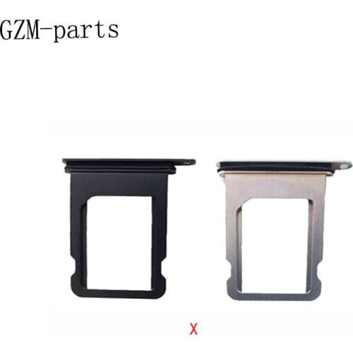 GZM-parts 1 Piece For iPhone X Nano Sim Card Tray Sim Tray Holder Sim Adaptor Silver/ Black
