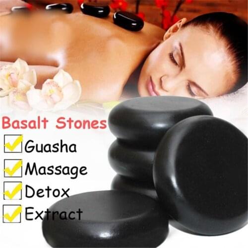 1/2/4Pcs Energy Power Stone Volcanic Hot Stone SPA Essential Oil Massage Tools Volcano Back Compress Basalt Rock Relaxation