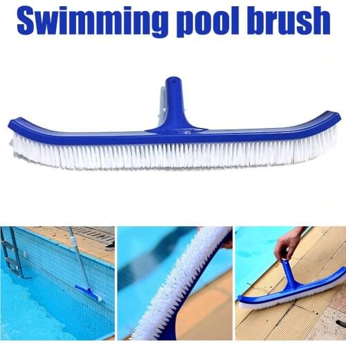 18 Inch Curved Swimming Pool Brush Cleaning Tools Spa Wall Floor Brush Nylon Bristles Cleaner Broom Swimming Pool Accessories