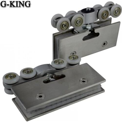 The concept of Qi glass door promotion round glass hanging sliding glass door new slip hanging sliding door wheel