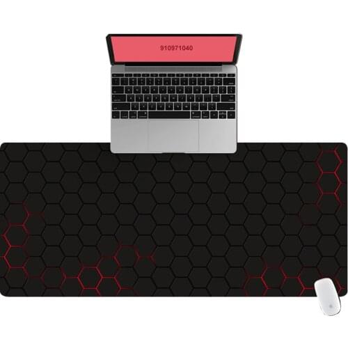 Red Black 3D Hexagon Office Computer Desk Mat Table Keyboard Big Mouse Pad Laptop Cushion Desk Non-slip Mat Gamer Mousepad Mat