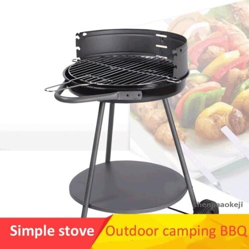 Round shape Grill American style Home Charcoal Grill Thickened Grill move Simple Grill outdoor barbecue kitchen supplies