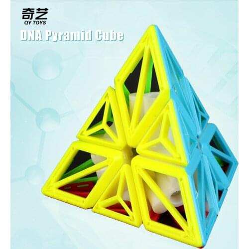 QiYi 3x3x3 DNA Pyramid Cube Stickerless Magic Puzzle Speed Cubes professional 3x3 Cube Educational Toys For Children Gift