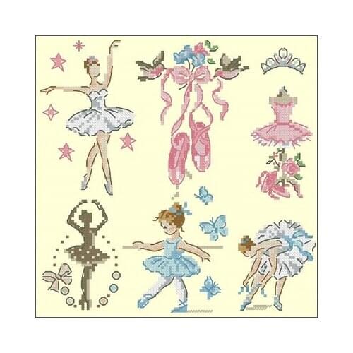 -LBP-Girl who dances ballet Counted Cross Stitch 11CT 14CT 18CT Cross Stitch Kits Embroidery Needlework Sets