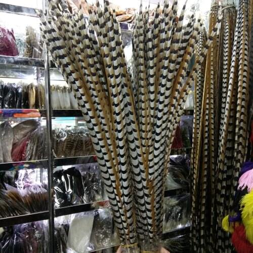 Hot 100pcs High Quality 40-44inch/100-110cm Natural Copper Tail Chicken Feathers Stage Performances Craft Making Decoration