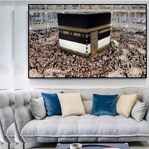 Masjid al Haram in Mecca Islamic Mosque Meet Canvas painting on the Wall Art Posters Print Wall Pictures for Living Room Cuadros