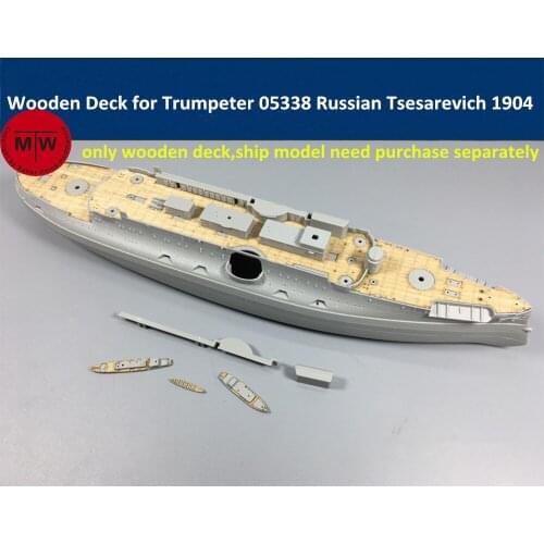 1/350 Scale Wooden Deck for Trumpeter 05338 Russian Navy Tsesarevich Battleship 1904 Model Kit