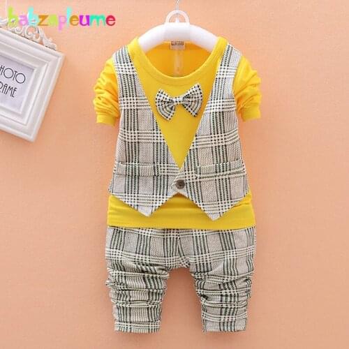 Spring Autumn Kids Fashion Boys Clothes Children Gentleman Style Tops+Pants 2pcs Baby Suits Toddler Clothing Set 0-4Year BC1307