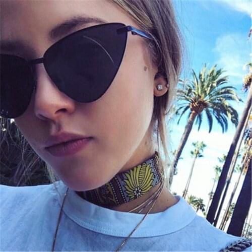 Fashion Cheap Metal Frames Sun Glasses Women Cat Eye Sunglasses Personality Ocean Candy Film Female Sunglass Men Trends Eyewear