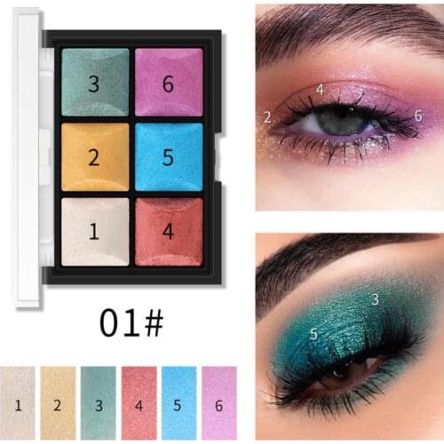 6 Colors Eye Shadow Palette Long Lasting Waterproof Natural Earth Pearly Matte Eyeshadow Easy To Color Eye Makeup Cosmetic TSLM1