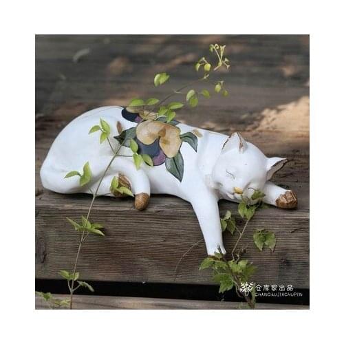 American country animal resin ornaments cats and dogs craft gifts lazy cat garden gardening landscaping decoration