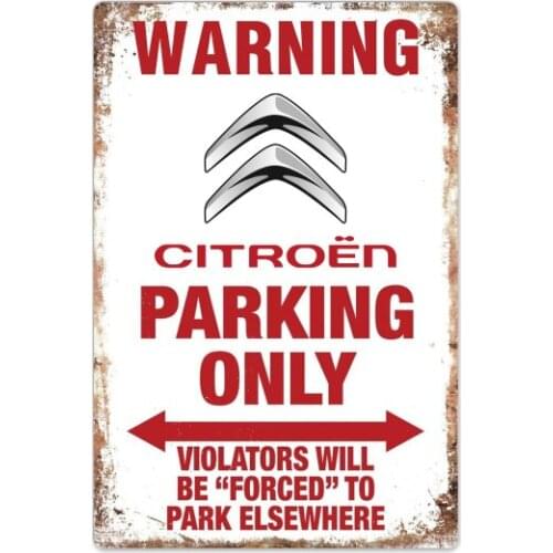 Warning Citroen Parking Only Vintage Garage Tin Sign Auto Car Motorcycle sign
