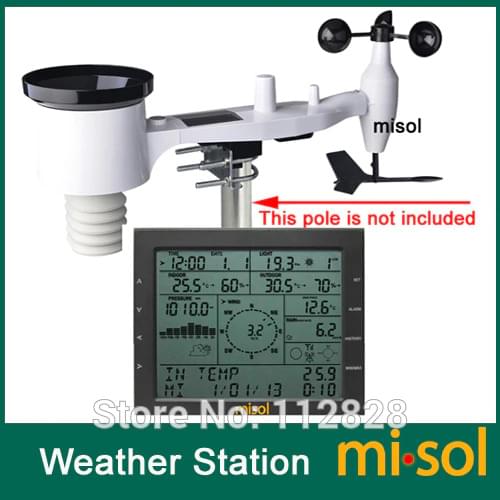 MISOL / professional weather station / wind speed wind direction rain meter pressure temperature humidity UV / with solar charge