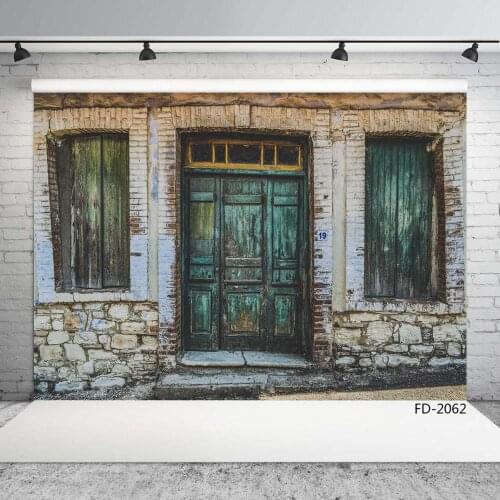 Retro Green Wooden Door Grunge Photo Backgrounds Vinyl Photography Backdrops for Photo Studio Baby Children Portrait Photobooth