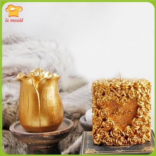 New Tulip Bud Silicone Molds Wedding Home Decoration Love Rose Soap Aroma Diffuser Moulds
