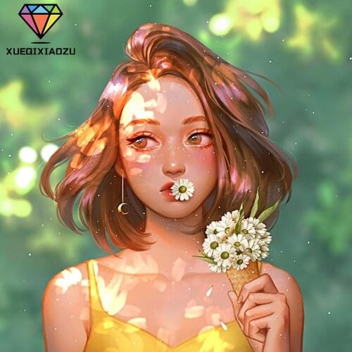 XUEQIXIAOZU Full Round Artistic portrait Diamond painting diamond embroidery 5D DIY Diamond setting Mosaic painting gifts New