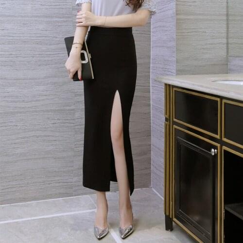 2021Popular Woman Skirts Faldas Largas Mujer Black Long Skirt Officelady Professional Formal Wear Commuter Long Skirt A004