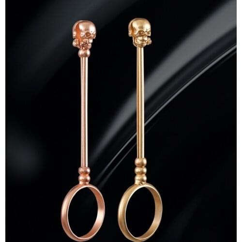 Lady Retro Smoking Ring Band Cool Skull Cigarette Holder Hand Free Gamer Helper Fashion Jewelry 16mm/17mm