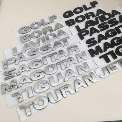 1pcs ABS GOLF POLO BORA LAVIDA PASSAT SAGITAR car Letter Rear trunk Decals Emblem badge sticker Decal Car styling