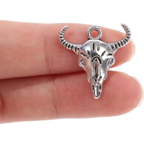 10 pieces of skull head bull head antique pendant DIY jewelry making handmade