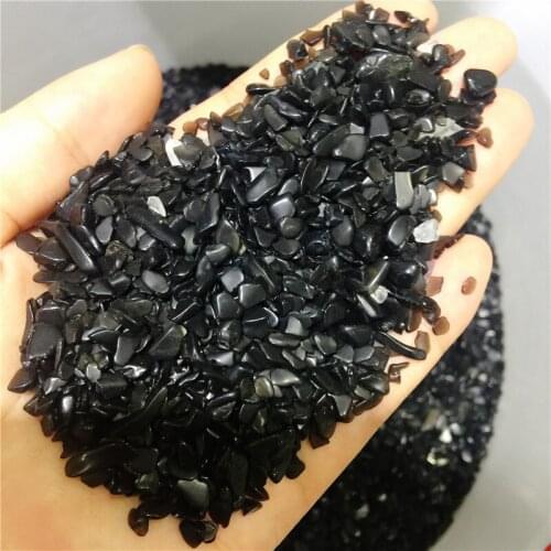 100g natural obsidian crystal tumbled stone Gemstone mineral chip natural point Beads Chakra Healing Reiki Decorations