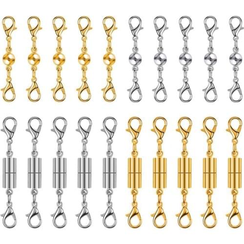 20Pcs Magnetic Clasps For Jewelry, Magnetic Necklace Extender Clasps And Closures For Bracelet And Jewelry Making Supplies