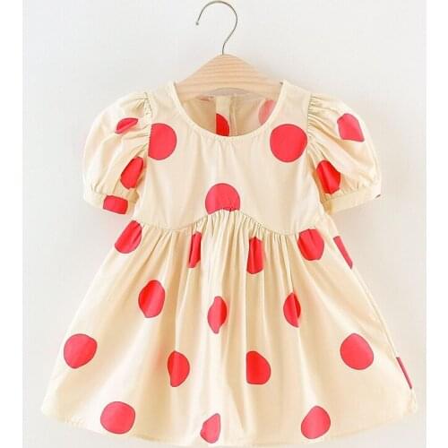 2021 Summer Toddler Girls Dress Casual Princess Dress Sweet Polka Dot Kids Dresses For Girl 2 3 4 5 6 Years Childrens Clothing