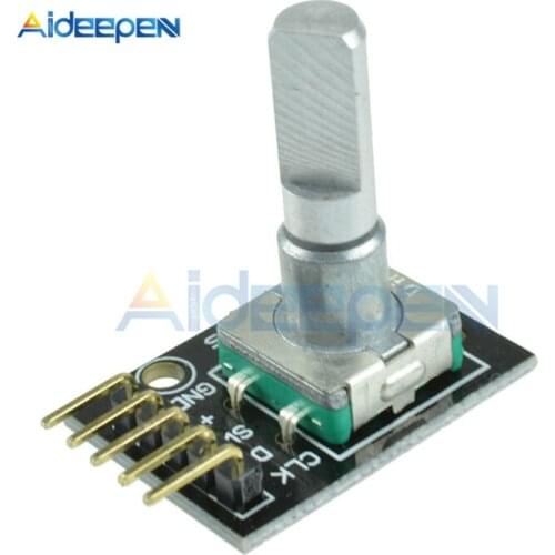 5Pcs/lot DC 5V KY-040 360 Degrees Rotary Encoder Module For Arduino Brick Sensor Switch Development Board KY-040 With Pins Black