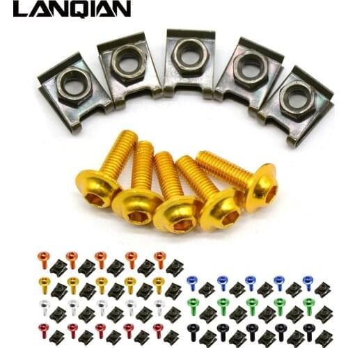 6mm Motorbike CNC Fairing body work Bolts Screws 5 pcs for SUZUKI GSXR GSX-R 1000 2007 2008 Aprilia DORSODURO 1200 2011-2015