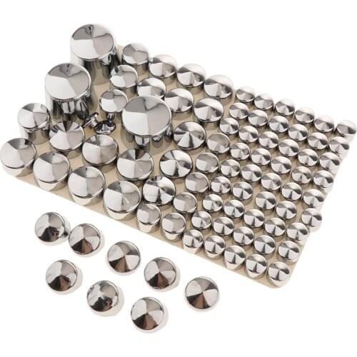 87x Chrome Bolt Toppers Cover Kit Fit for Harley Softail Twin Cam