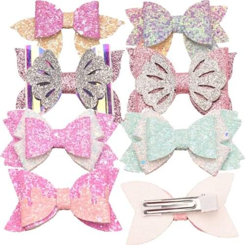 6PCS Boutique Bowknot Uncorin Desin Hair Bows Cute Baby Grils Hair Accessories Hairclips Fashion Headwrap Barrettes