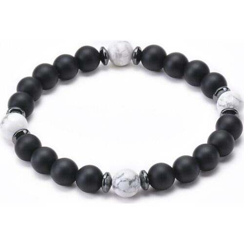 8mm Bead Colorful Stone Charm Bracelet for Women Men Energy Friendship Buddha Couple Strench Jewelry