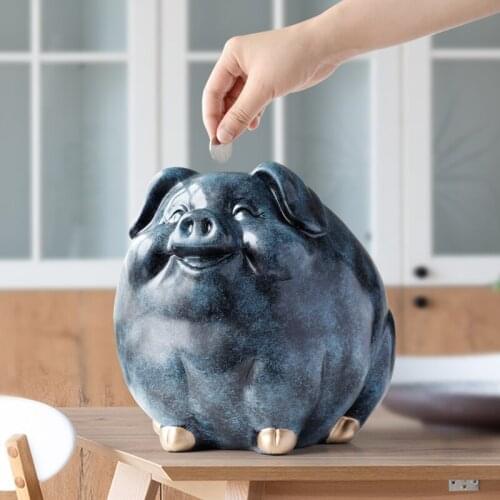 Pigs For Children Hair Animal Statue Case Coin Bank Money Cash Box Creative Fun Pig For Children Fun Piggy Banks