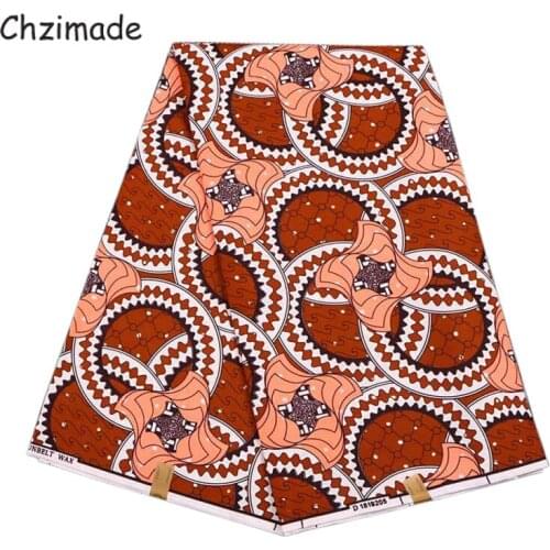 Chzimade 1Yard Flower Printed African Wax Fabric High Quality Polyester Batik Sewing Fabric For Women Dress Handmade Crafts