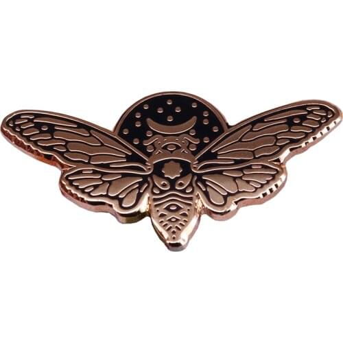 Mysterious moth enamel pin Goth badge animal brooch clothing jewelry