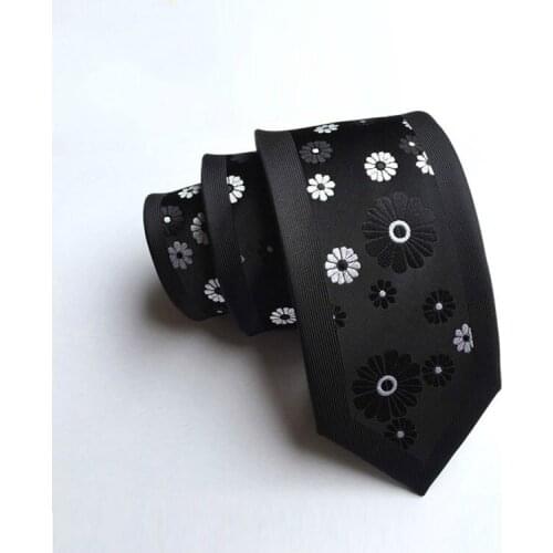 Mens New Fashion Tie Personalized Polyester Silk Jacquard 6cm Narrow Flower Tie for Wedding Business Banquet Party Gifts