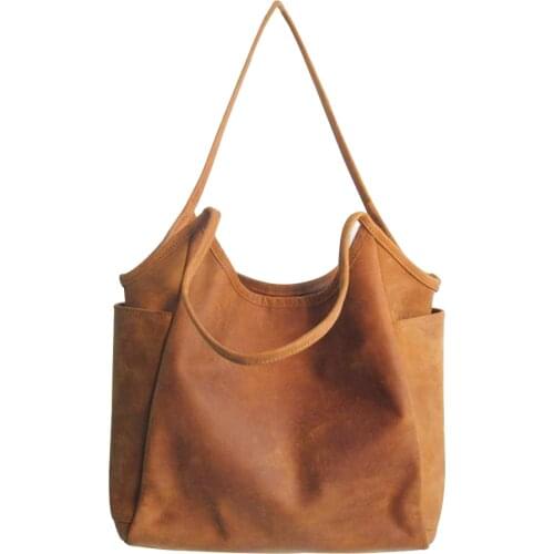 Fashion Exquisite Shopping Bag PU Leather Top-handle Pouch Women Solid Large Capacity Shoulder Tote Bag Handbag