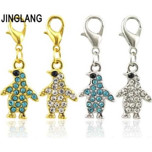 JINGLANG Mini Cute The penguin Charm Antique Silvery DIY Jewelry Accessories Bracelets and Jewelry Accessories Pendant 50 Pieces