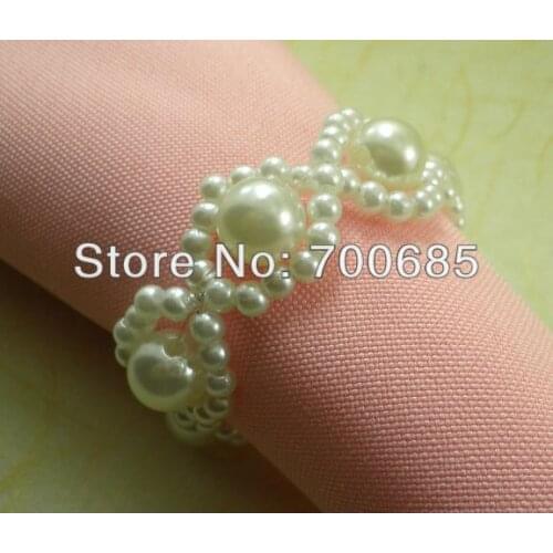White pearl beades napkin ring,napkin holder