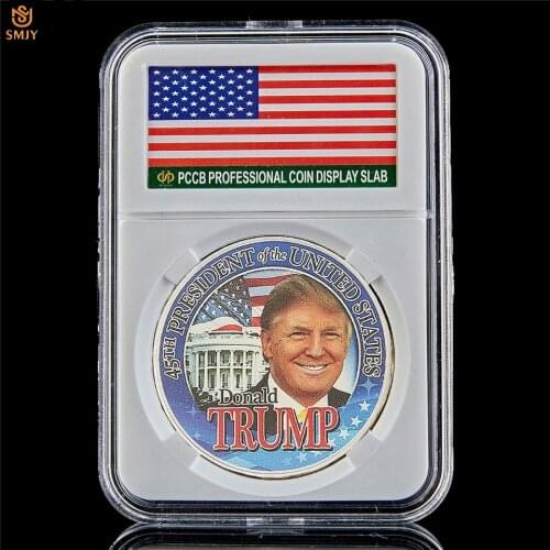 US President Donald Trump Collectible Replicas Coin Value Badge W/PCCB Display Box Holiday Exquisite Gift