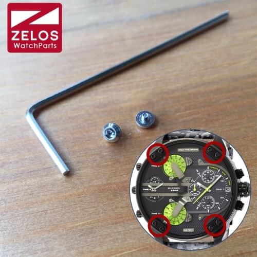 Watch glass fixing screws for DZ Diesel Mr.Daddy 2 chronograph man watch DZ7395 DZ7370