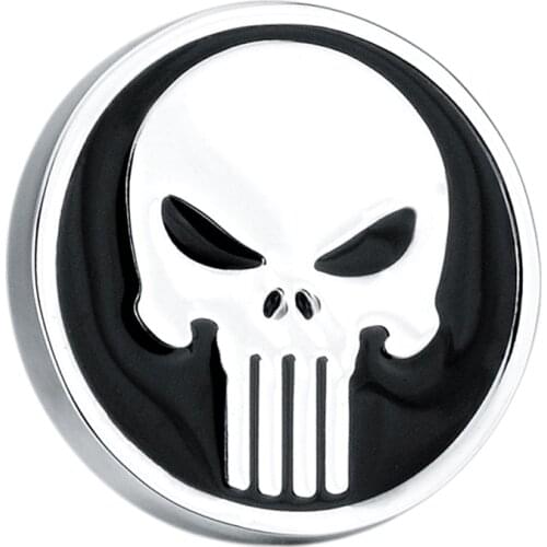 Brass Plated Round Shape Punisher Symbol Brooch Comic Movie Theme Lapel Pin