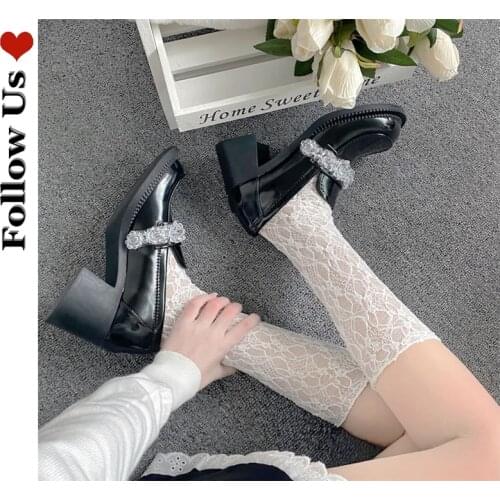 Summer Sweet Girl Knee High Socks Japanese Lolita Women Embroidered Breathable Hollow Out Thigh High Stockings for Lingerie