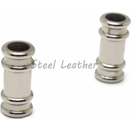 20pcs/lot Hole: 6mm Stainless Steel Thread Magnetic Clasps Leather Cord Bracelet Connectors For DIY Jewelry Making Accessories